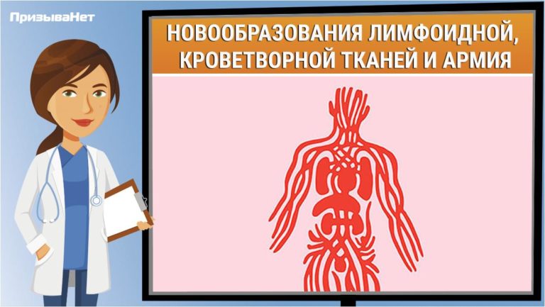 Новообразования лимфоидной, кроветворной тканей и армия